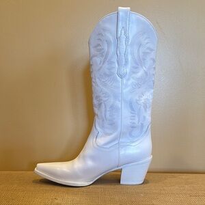 Jeffrey Campbell Women's White Western  Cowboy Boots | Size 10
